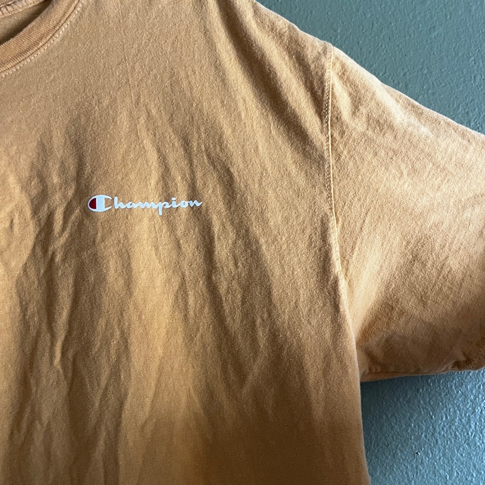 Champion Casual Athleisure XL Men's Pale Yellow Short Sleeve Logo Crewneck Tee